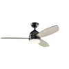 Ventilador de techo de color negro de madera contrachapada de venta caliente Airbena con luz LED