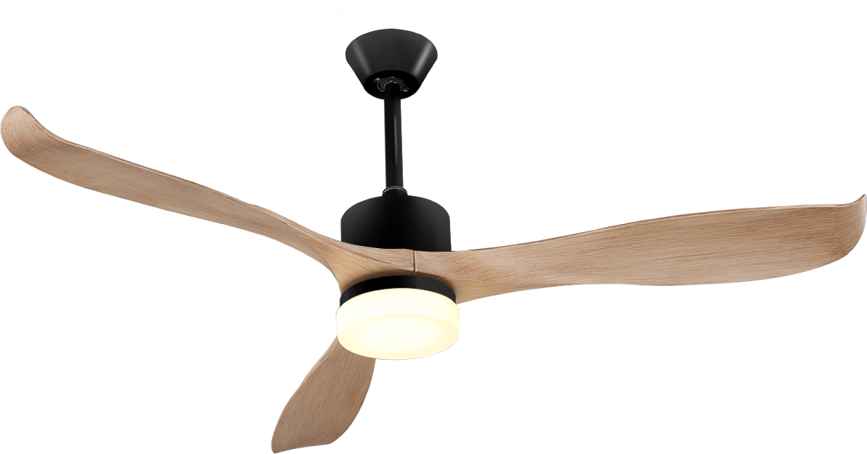 Ventilador de madera interior control remoto con lámpara