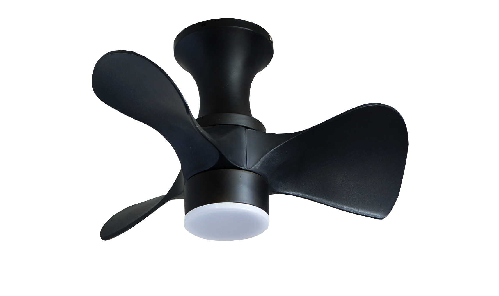 Airbena Ventilador de techo moderno de 22 pulgadas con luz LED circular Lámpara de techo semiempotrada con control remoto Motor silencioso ajustable de 3 colores para sala de estar Comedor