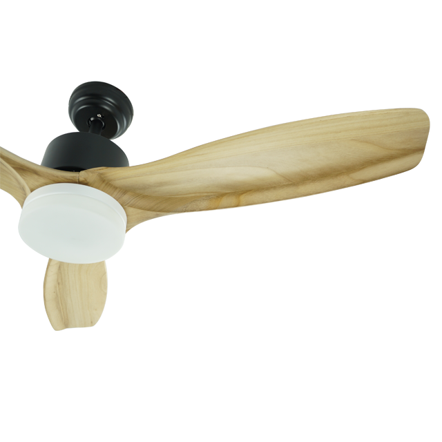 Ventilador de techo moderno para el hogar Airbena con hoja de madera maciza y lámpara